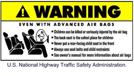 car safety tips airbag warning